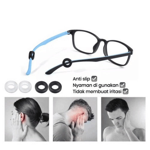 EARHOOK PENGAIT KACAMATA SILICON BULAT 1PASANG (2PCS) / KARET ANTI SLIP KACAMATA PENAHAN TELINGA