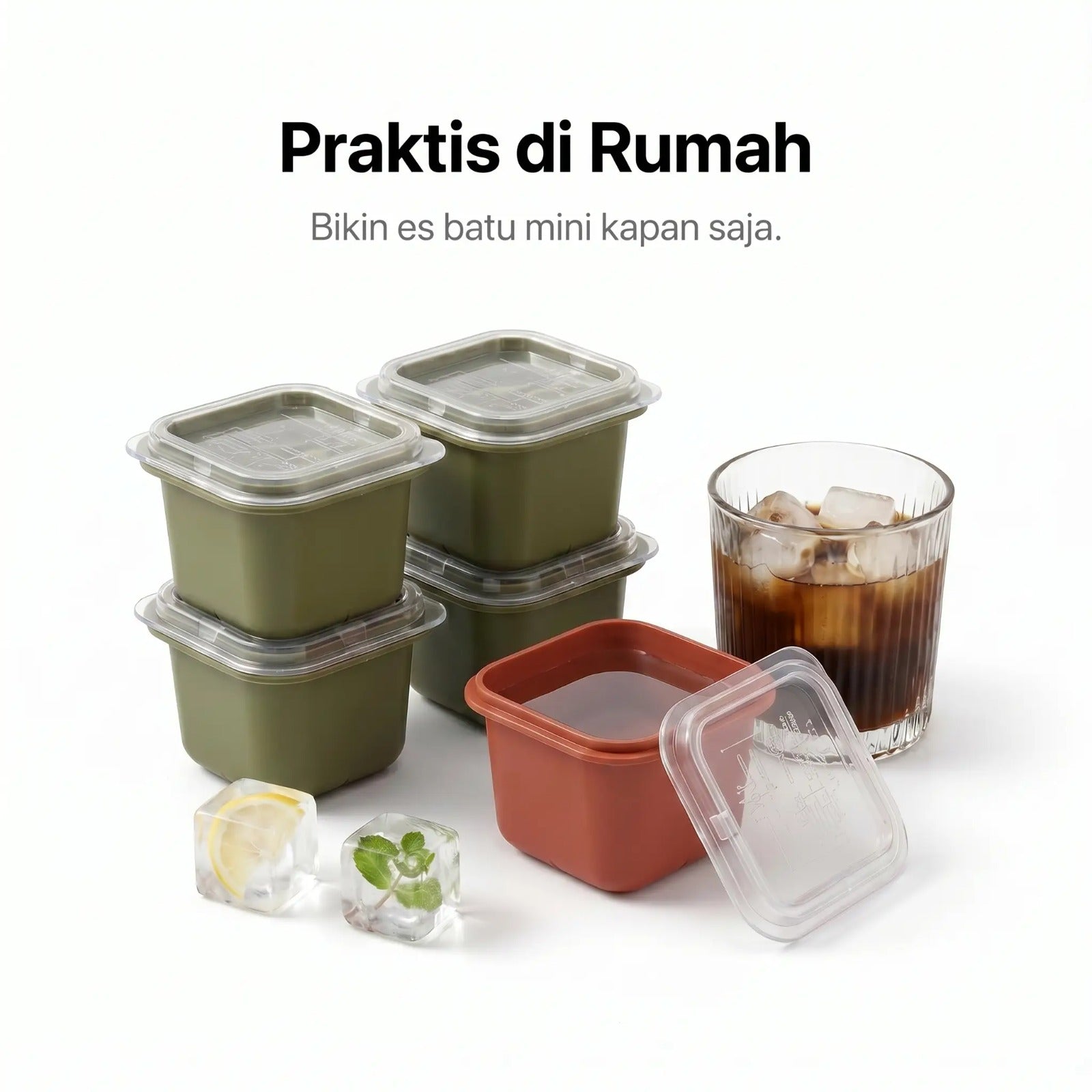 KOTAK MINI CETAKAN ES BATU PUDING JELLY DENGAN PENUTUP SERBAGUNA
