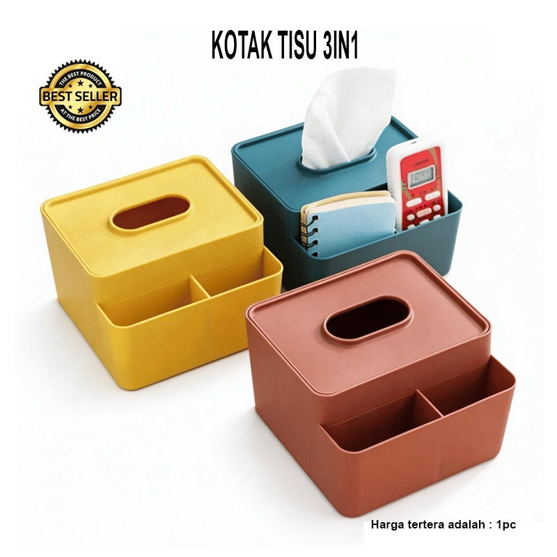 Kotak Tisu 3in1 / Kotak Penyimpanan Tissue serbaguna