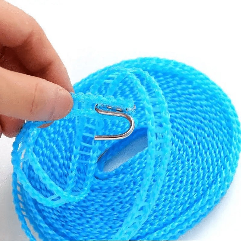 TALI GANTUNGAN JEMURAN BAJU PORTABLE HOOK UKURAN 3METER DAN 5METER