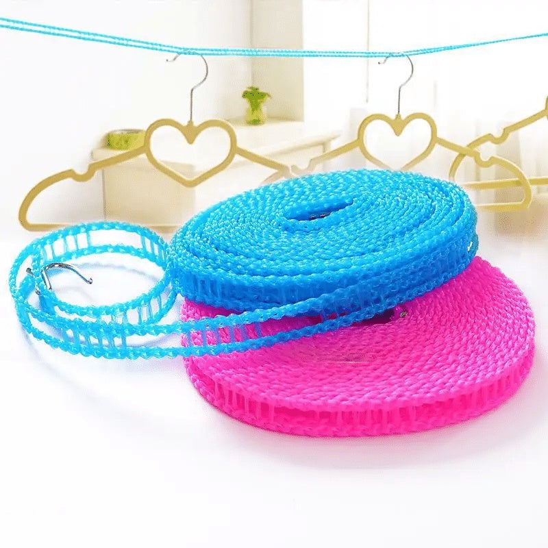 TALI GANTUNGAN JEMURAN BAJU PORTABLE HOOK UKURAN 3METER DAN 5METER