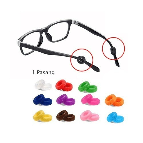 EARHOOK PENGAIT KACAMATA SILICON BULAT 1PASANG (2PCS) / KARET ANTI SLIP KACAMATA PENAHAN TELINGA