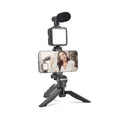 PAKET MICROPHONE VLOGGING KIT 5IN1 / VIDEO MAKING KIT / TRIPOD MIC LAMPU HOLDER REMOTE