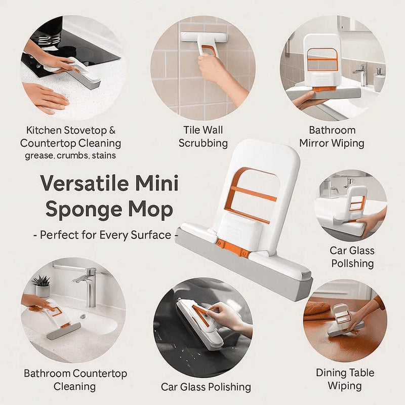 Alat Pel Mini Mop Genggam Portable / Pel Mini Pembersih Serbaguna