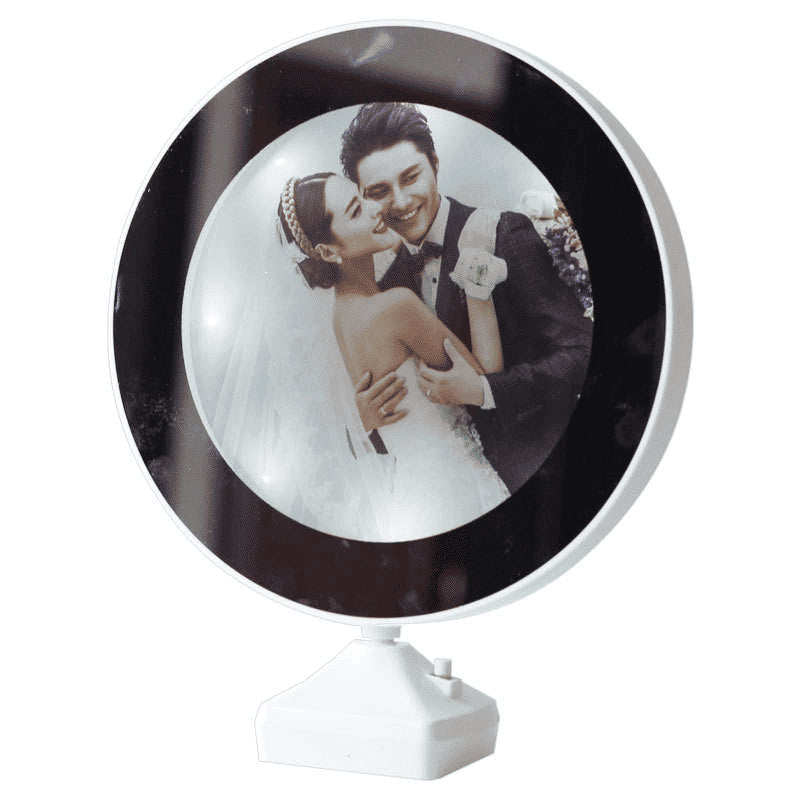 Kaca Cermin Mirror Lampu Bingkai Foto Bulat / Cermin Led Magic Frame