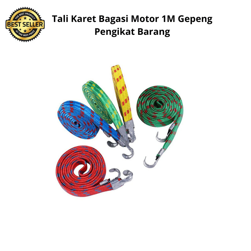 Tali Bagasi Motor Karet Elastis 1 Meter / Tali Gepeng Pengikat Barang