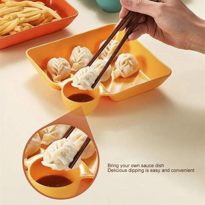 PIRING PANGSIT SEKAT DENGAN WADAH SAUS