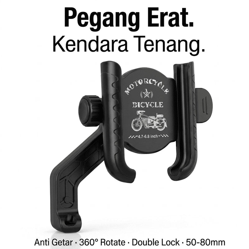 HOLDER HP MOTOR SPION HM-526 360 DERAJAT DOUBLE LOCK ANTI JAMBRET