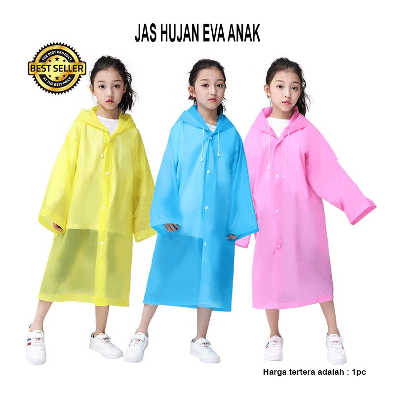 Jas Hujan Eva Anak Raincoat / Jas Hujan Waterproof Bahan Tebal