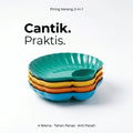 PIRING MODEL KERANG 2IN1 BAHAN PLASTIK / PIRING PANGSIT DIMSUM