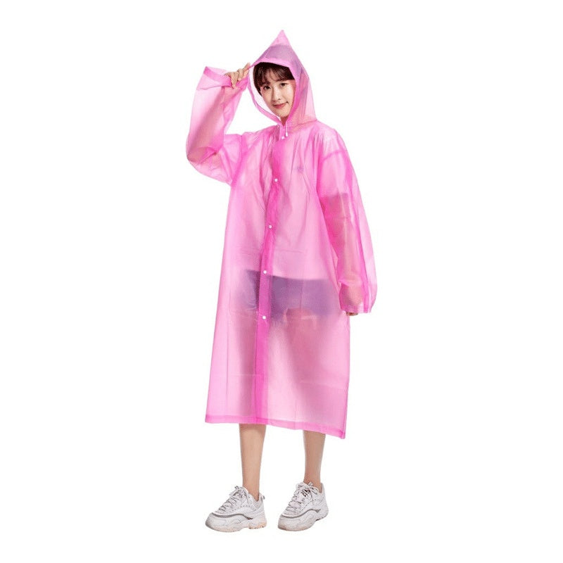 JAS HUJAN EVA PEVA RAINCOAT POLOS TEBAL HOODIE TRANSPARAN DEWASA