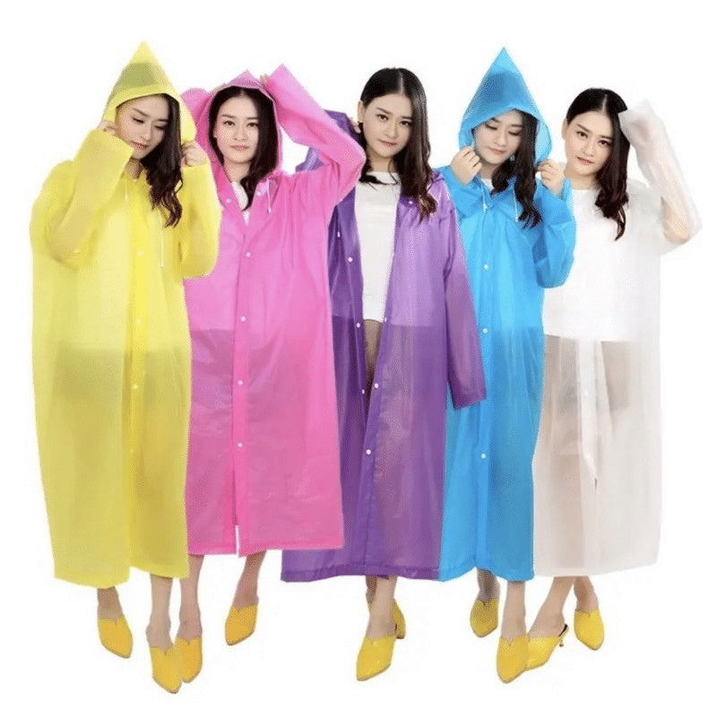JAS HUJAN EVA PEVA RAINCOAT POLOS TEBAL HOODIE TRANSPARAN DEWASA