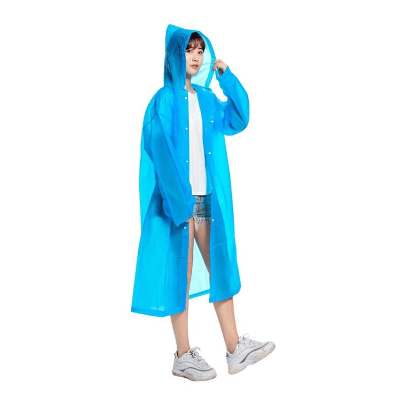 JAS HUJAN EVA PEVA RAINCOAT POLOS TEBAL HOODIE TRANSPARAN DEWASA