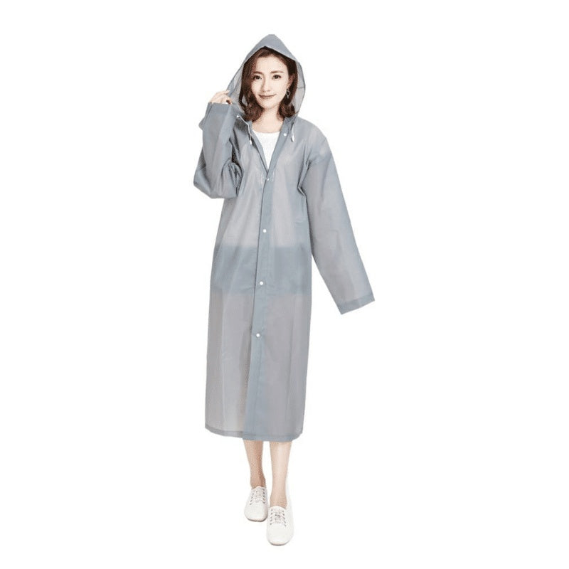 JAS HUJAN EVA PEVA RAINCOAT POLOS TEBAL HOODIE TRANSPARAN DEWASA