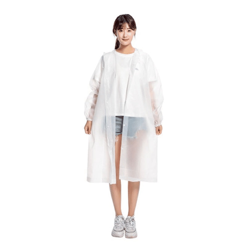 JAS HUJAN EVA PEVA RAINCOAT POLOS TEBAL HOODIE TRANSPARAN DEWASA