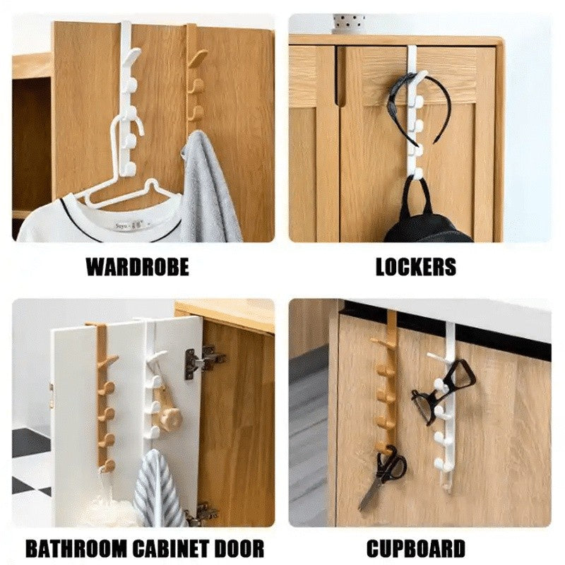 GANTUNGAN BAJU BELAKANG PINTU 5 KAIT BAHAN PLASTIK / HANGER PINTU SERBAGUNA