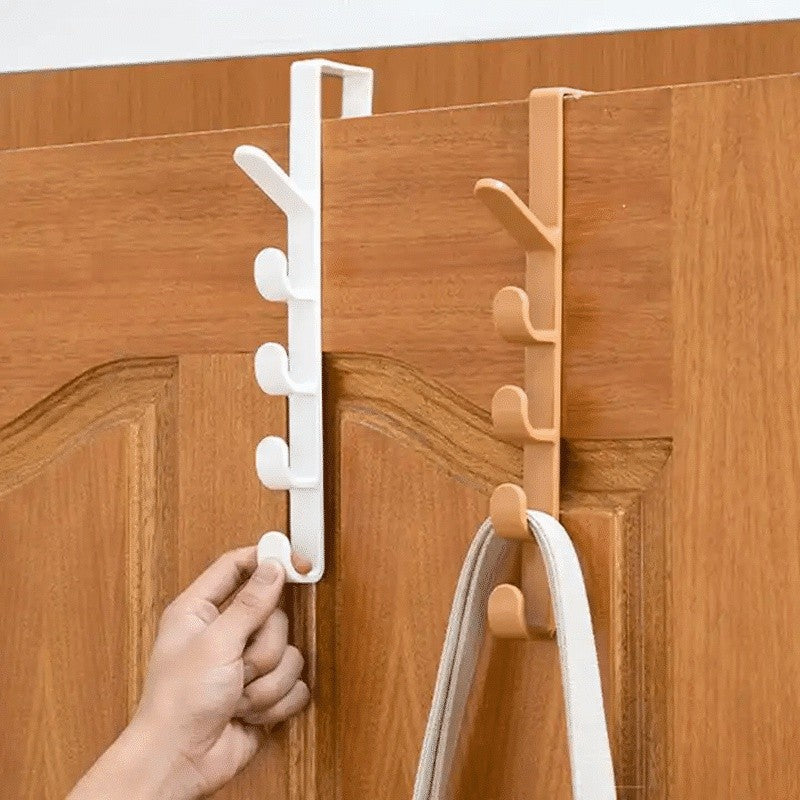 GANTUNGAN BAJU BELAKANG PINTU 5 KAIT BAHAN PLASTIK / HANGER PINTU SERBAGUNA